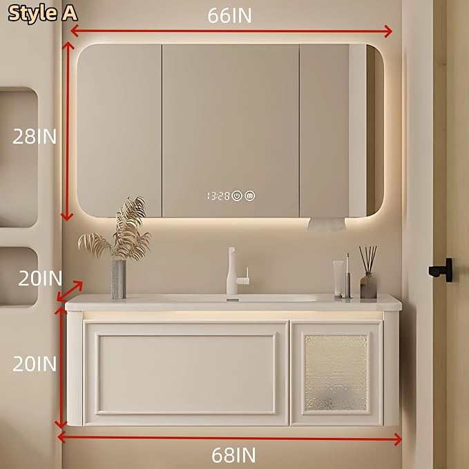 68IN Wall Mounted Bathroom Vanity Set - Image 2
