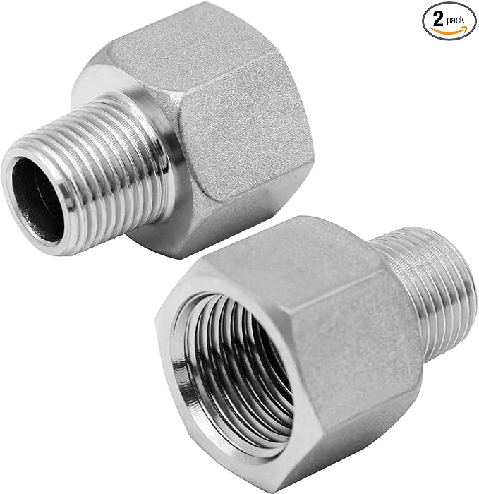 Beduan Stainless Steel NPT Reducer Adapter 1 Female to 1/2 Male Threaded by Beduan