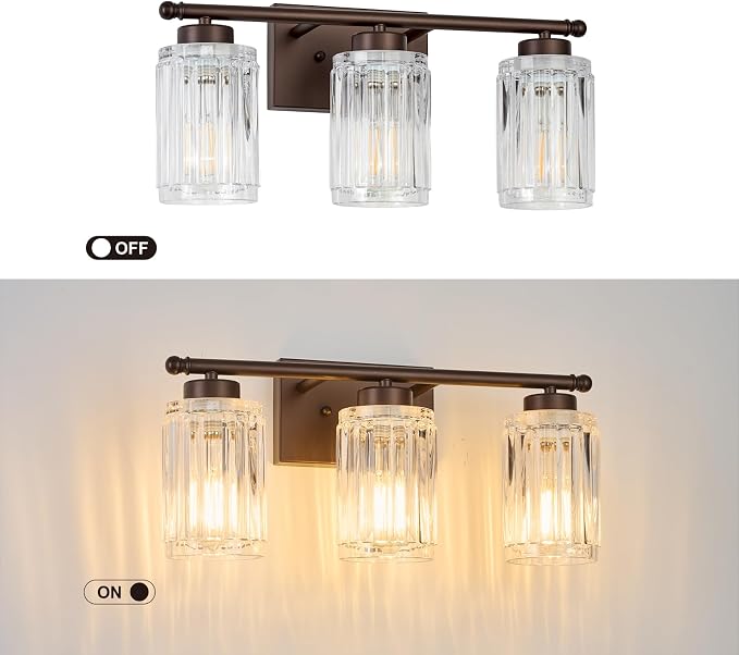 3 Light Bathroom Light Fixtures Modern ORB 18 Inch Vanity Lights - Image 3