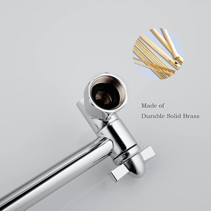 Shower Head Extension Arm, Anti-Leak Solid Brass Adjustable Extender - Image 6