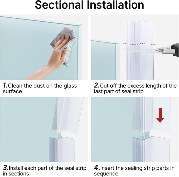 AmazerBath 5 PCS Shower Door Side Seal Strip - Image 5
