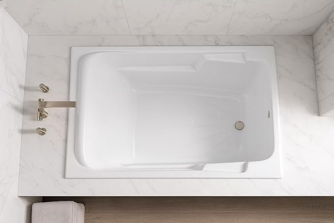 Carver Tubs - SR7148 - Modern Acrylic Fiberglass Soaking Bathtub - Neck Support - Image 3