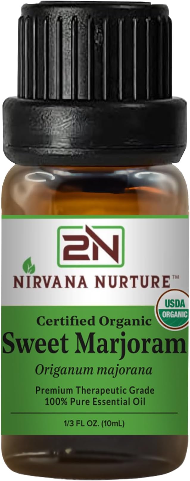 Sweet Marjoram Essential Oil USDA Certified Organic, 100% Pure Natural Premium by NirvanaNurture