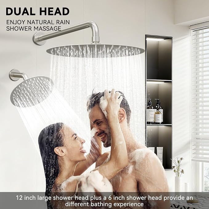 Shower Systems STARBATH 12+6" Round Dual Rainfall Shower Head - Image 3
