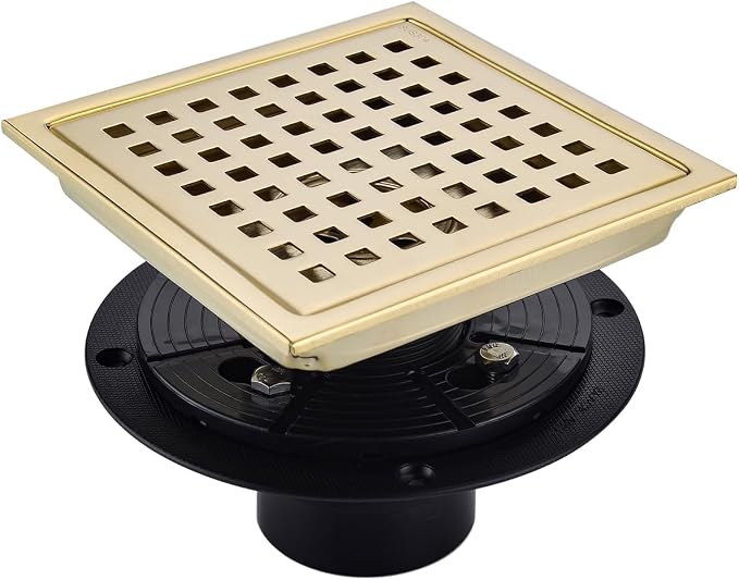 RANDOM Brushed Gold Shower Drain Square 6 Inch Shower Drain Cover Kit by RANDOM