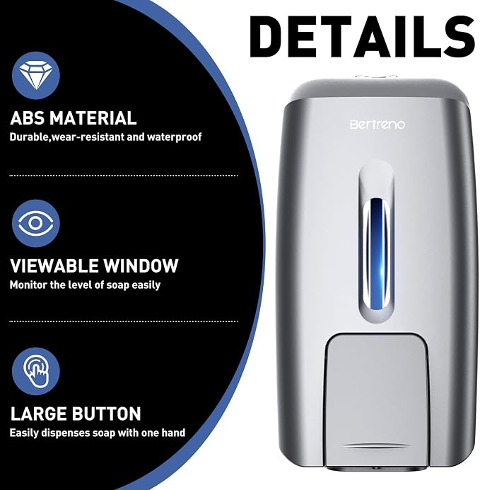 Commercial Soap Dispenser Wall Mount Manual Pump Hand Soap Dispenser 800ml Gel - Image 4