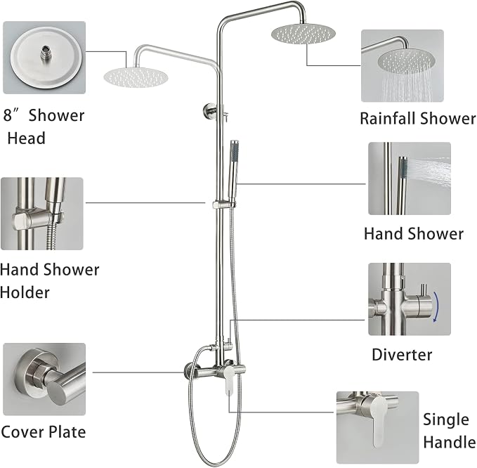 Rain Shower System Outdoor Shower Fixtures - Image 8