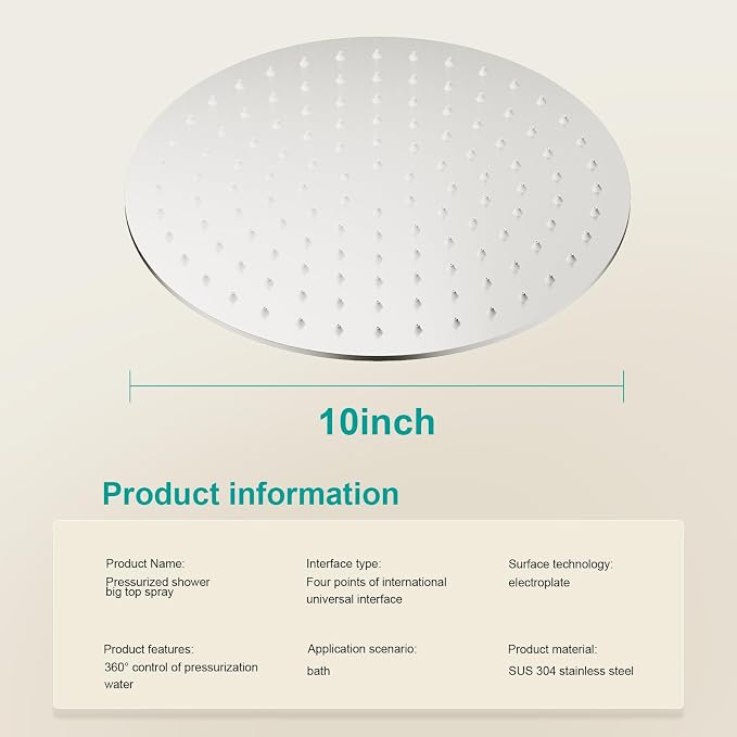 All Metal Rain Shower Head - Image 2