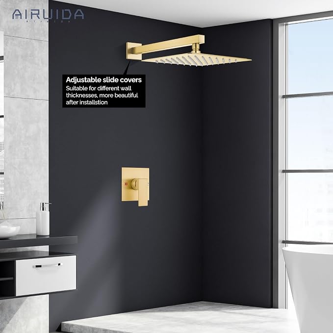 Airuida Shower Faucet Set Bathroom Rain Shower System SUS304 Stainless Steel - Image 8