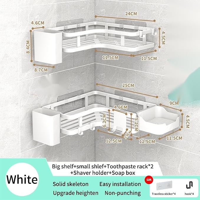 Adhesive Corner Shower Caddy Hanging - Image 3