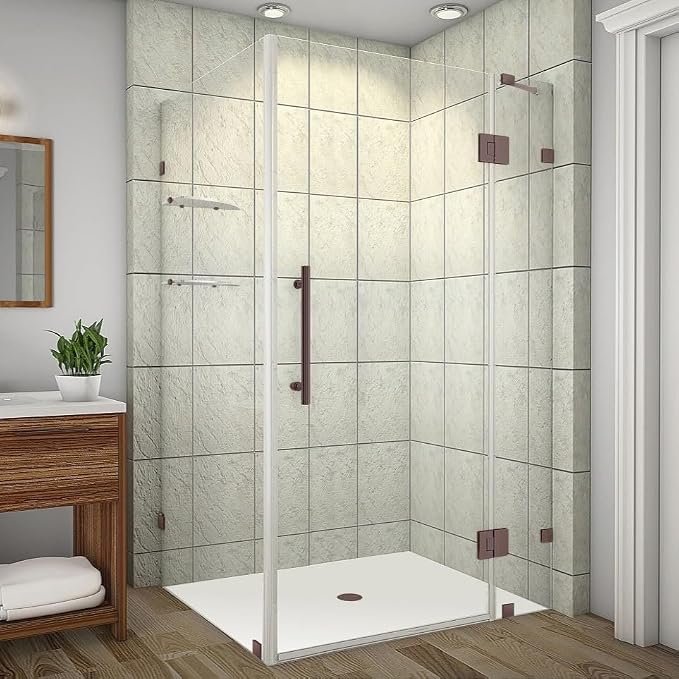 Avalux GS 40 in. W x 36 in. D x 72 in. H Rectangular Pivot Frameless Corner by Aston