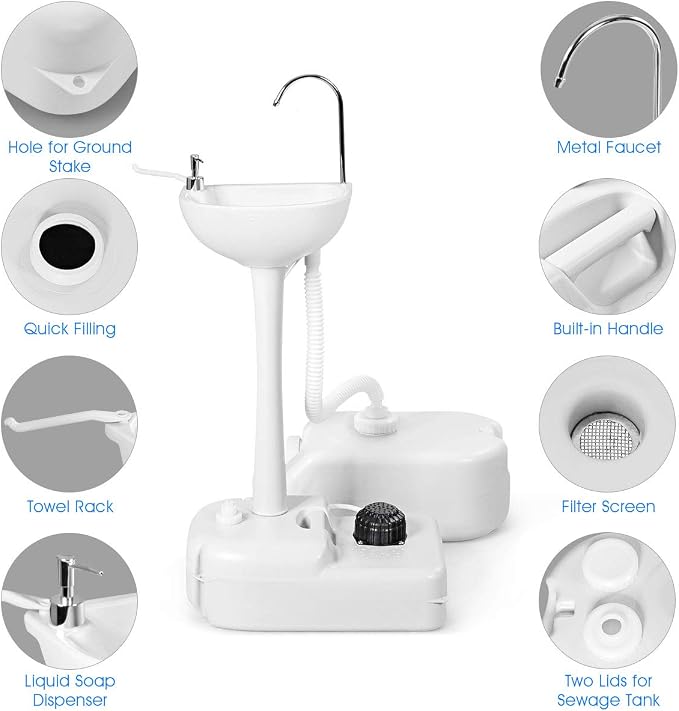 S AFSTAR Portable Hand Sink, Camping Sink - Image 5