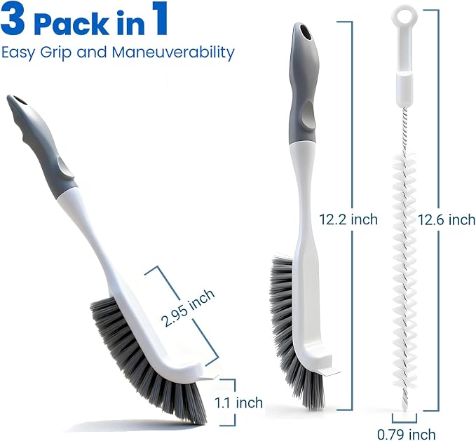 3 Pack Scrub Brush Set, Hard Bristle Brushes - Image 2