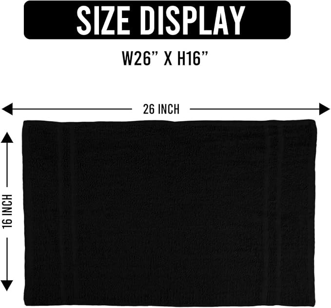 24 Pack Black Hand Towels 100% Cotton Spa Towels 16x27 inches Highly Absorbable - Image 6