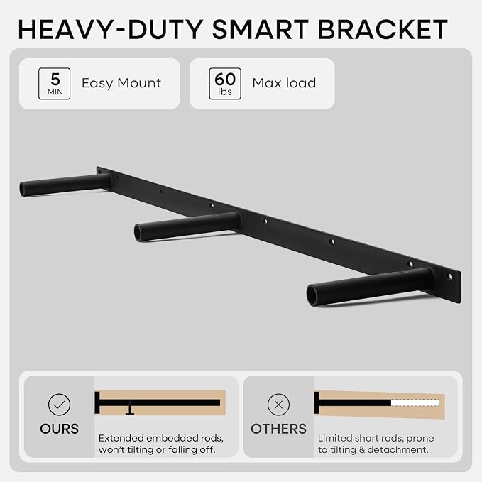 Homeforia 48 inch Golden Oak Floating Shelf, High End Solid Real Wood 48inch - Image 4