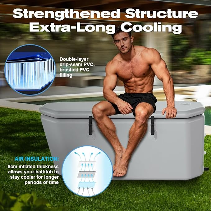 Angled Cold Plunge Tub Portable Ice Bath Tub - Image 4