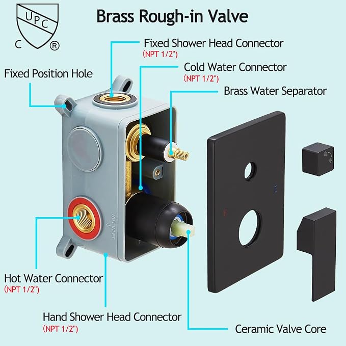 Shower Faucet Set Complete, Wall Mount Shower System - Image 6
