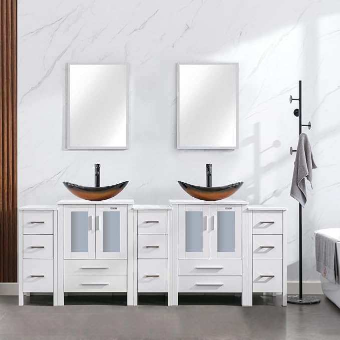 eclife 84" Modern Bathroom Vanity Sink Combo Freestanding Cabinet by eclife
