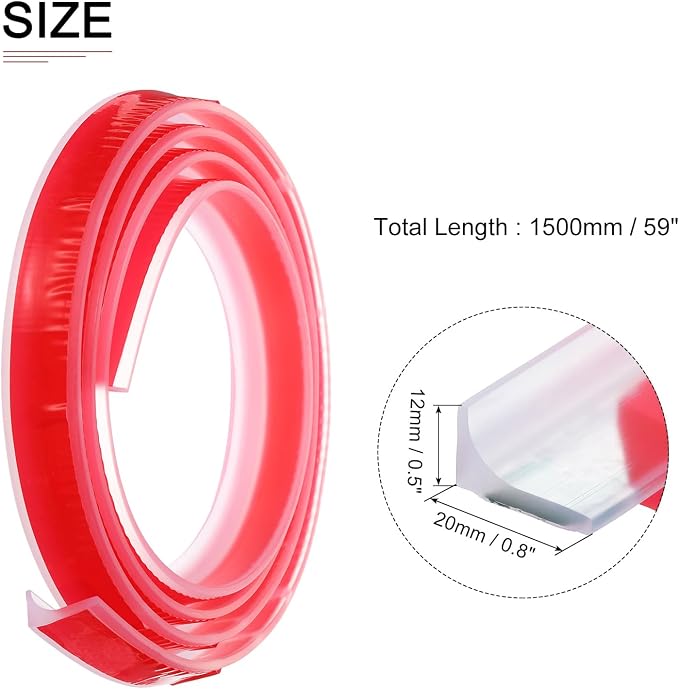 59"x0.8"x0.5" Collapsible Shower Barrier Stopper - Image 2