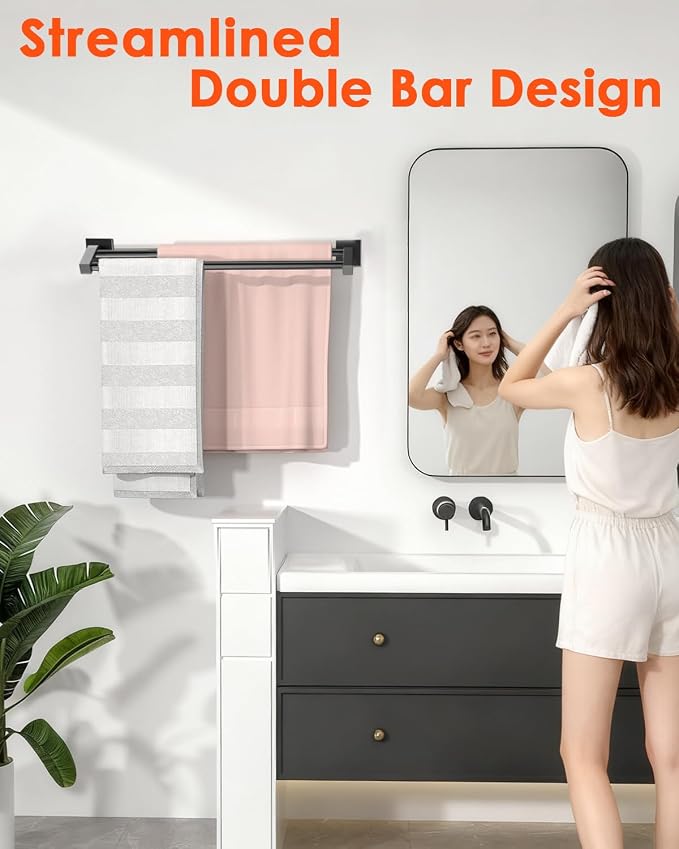 Alise Double Bath Towel Bars Towel Racks - Image 9