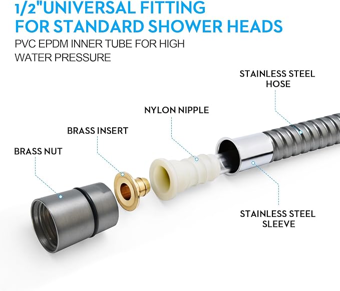 Shower Hose Extra Long 59 Inches Handheld Shower Head Hose - Image 3