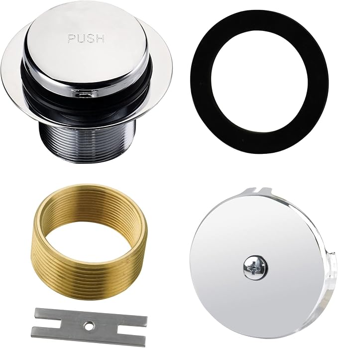 Chrome Bathtub Drain Tip-Toe Single Hole, Hidrop Tub Drain Trim Set Conversion by HIDROP