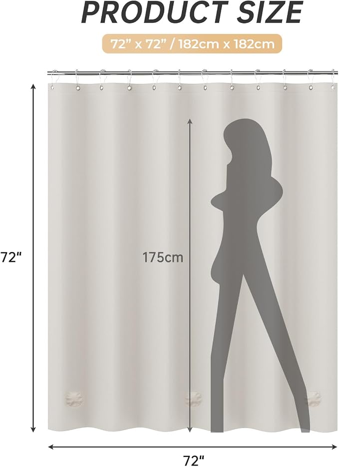 AmazerBath Thick PEVA Shower Curtain - Image 6