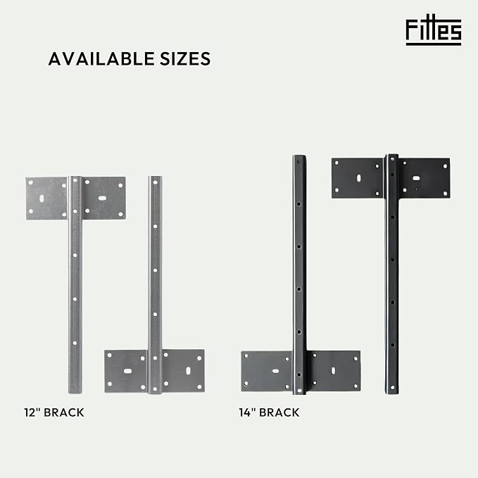 Fittes Heavy Duty Steel Floating T Shelf Bracket Mount 12 Inch 2 Pack, Holds up - Image 4