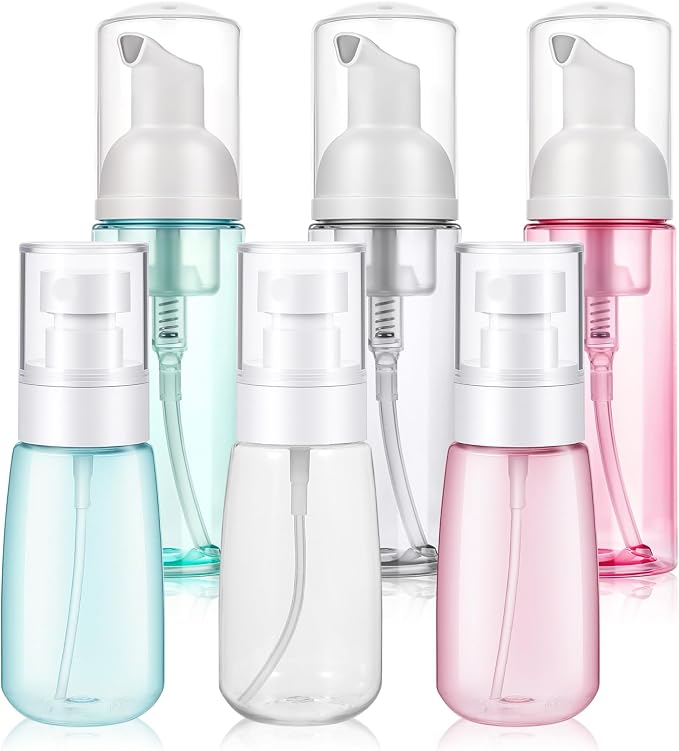 6 Pcs Travel and Empty Fine Mist Spray Bottle Foam Pump Bottle Small Size by Unknown