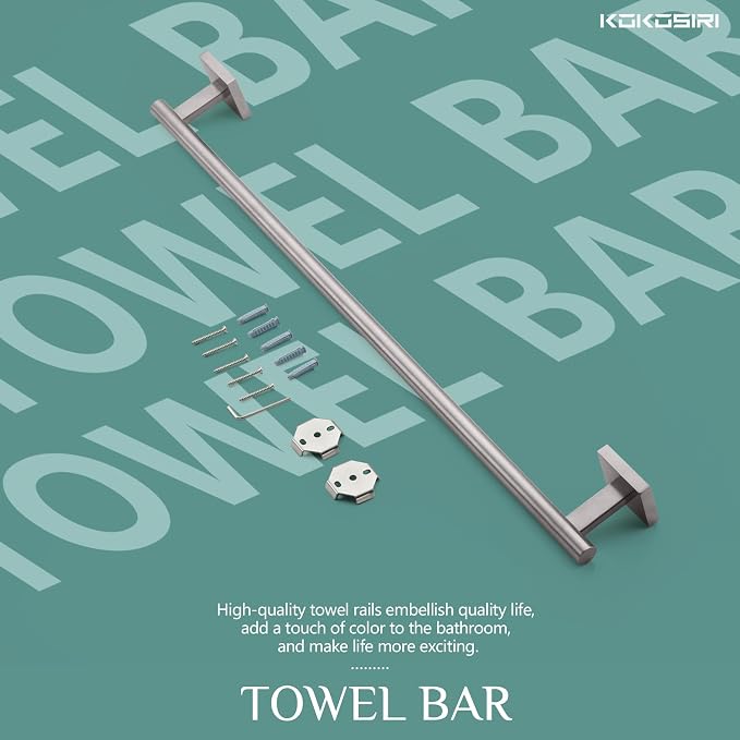 KOKOSIRI Towel Holder Bathroom Accessories Towel Bar - Image 8