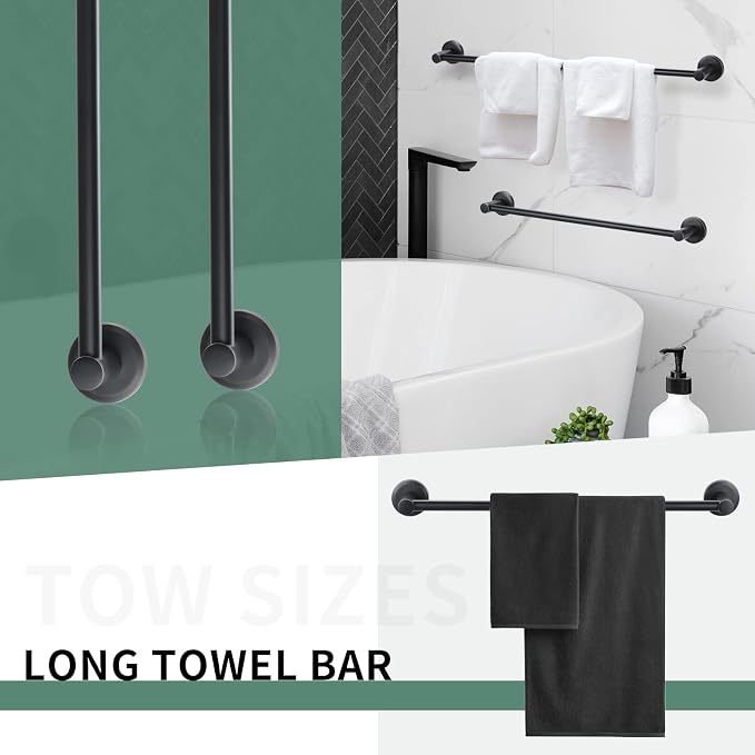 Oil Rubbed Bronze Bathroom Hardware Set 4 Piece Towel bar Adjustable Expandable - Image 5