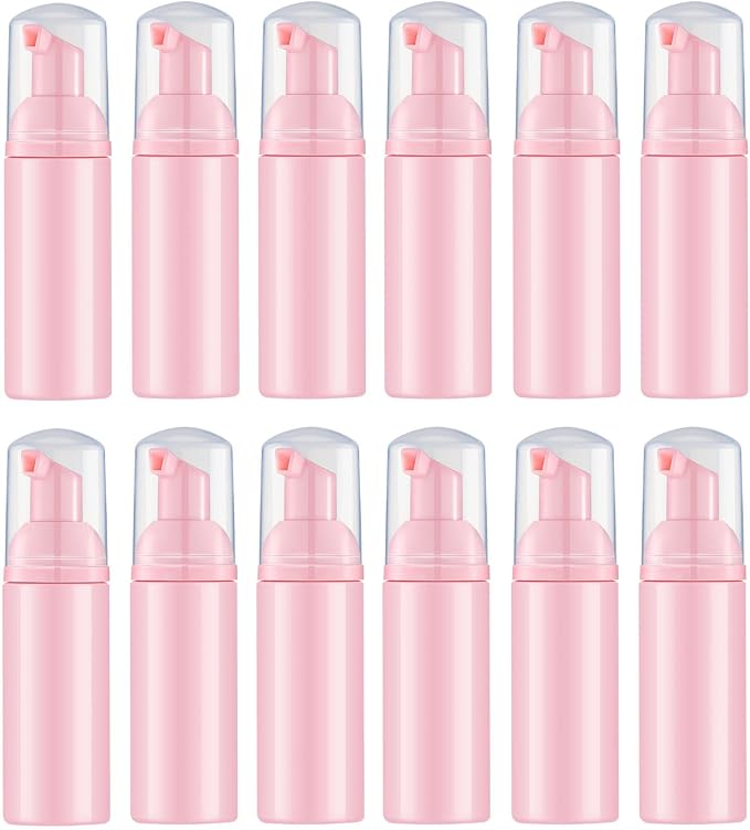 Lil Ray 2 Oz Empty Pink Foam Pump Bottle, Travel Foamer Soap Dispenser by LilRay