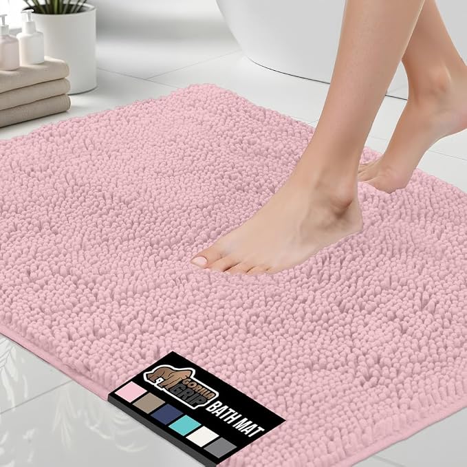 GORILLA GRIP Bath Rug Mat 60x24, Soft Absorbent Chenille, Quick Dry Microfiber by GorillaGrip