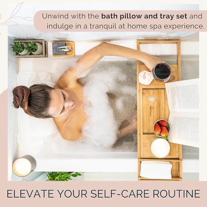 Bathtub Tray and Full Body Bath Pillow Set - Image 8