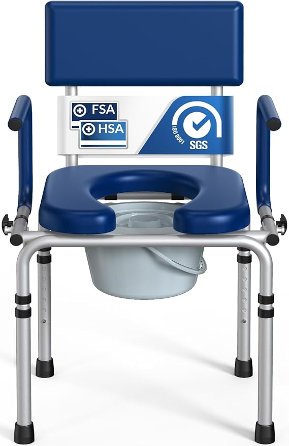 Drop Arm Bedside Commode, Commode Toilet by HolyHeal