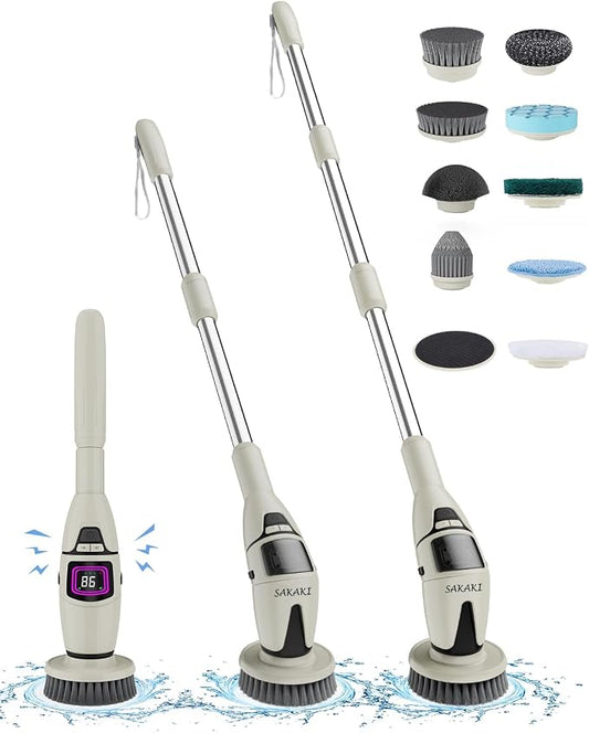 Electric Spin Scrubber Cordless Shower Cleaning Brush by SAKAKI