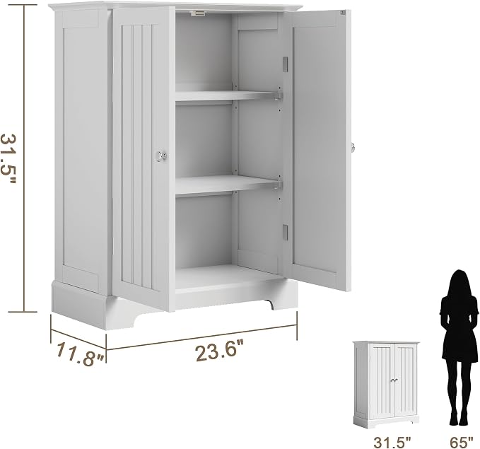 ChooChoo Bathroom Floor Cabinet, Modern Bathroom Storage Cabinet - Image 3