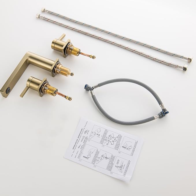 Luxury Brass Modern Widespread Bathroom Sink Faucets - Image 4
