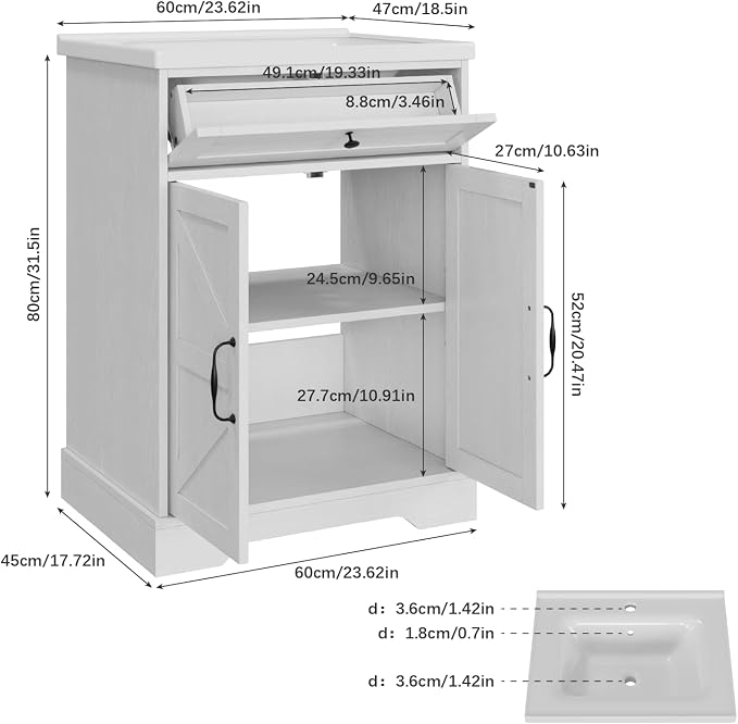 23.62 inch Bathroom Vanity - Image 2