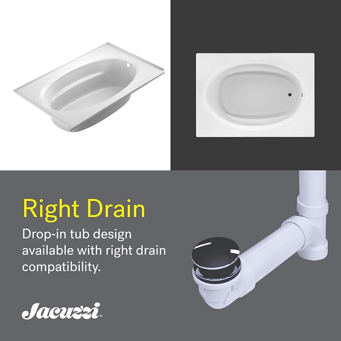 Jacuzzi SIGNATURE Acrylic Drop-In Bathtub, Heated Jet Massage Tub, Slip - Image 5