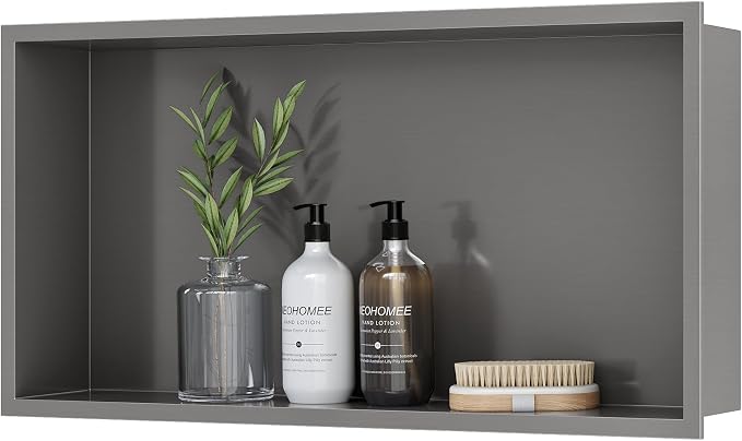 Neodrain 24X12Inch Shower Niche, Gun Metal Stainless Niche NO Tile Needed by Neodrain