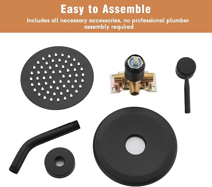 Matte Black Shower Faucet Set - Image 9