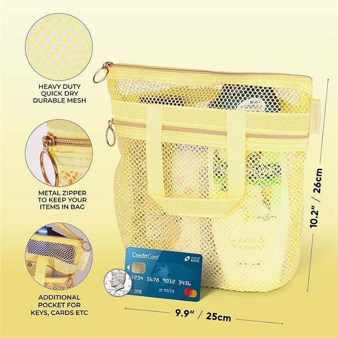 Mesh Shower Bag 10.2x9.9'' Quick-Dry Caddy - Image 3