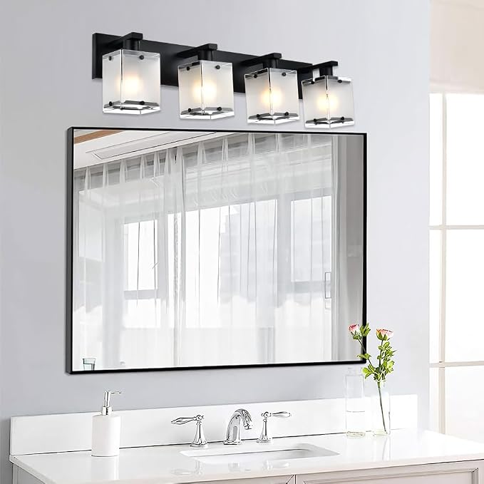 4-Lights Bathroom Vanity Lighting Over Mirror, E26 Bulb Base - Image 6