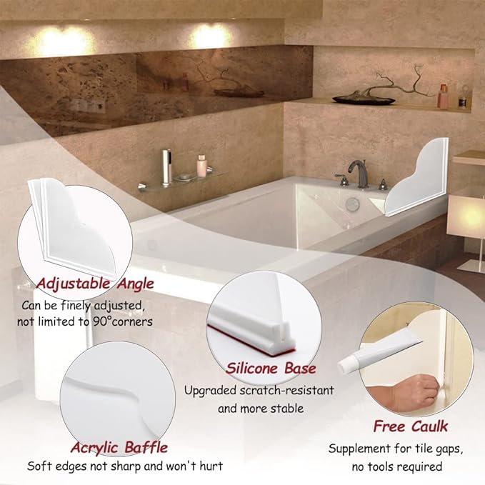 Shower Splash Guard Kit, Large Splash Guards - Image 4