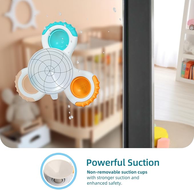 LiKee Strong Suction Cup Fidget Rotating Sensory Bath Toys - Image 3