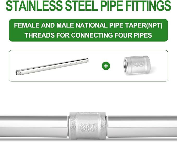 TAISHER 1PCS Stainless Steel Pipe Fittings, 3/8" NPT Male x 3/8" NPT Female - Image 6