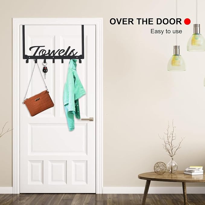2 Pack Over The Door Hooks, Towel Rack - Image 6