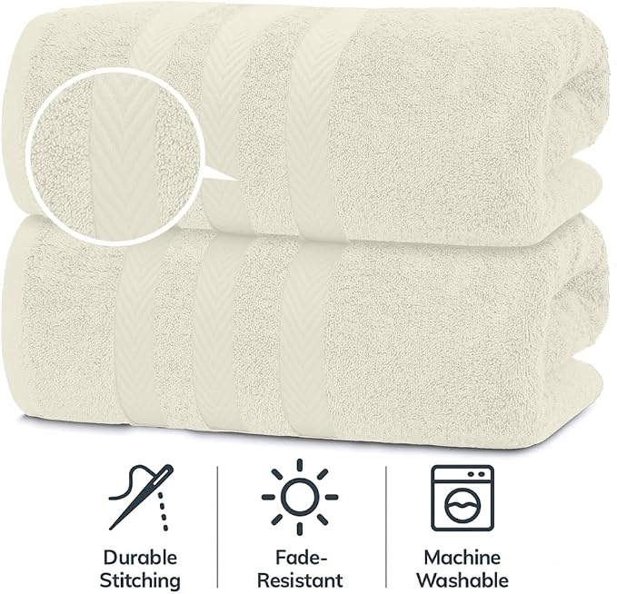RIVERSIDE Pack of 2 Extra Large Bath Sheets 35 x 70 Inches - Image 3