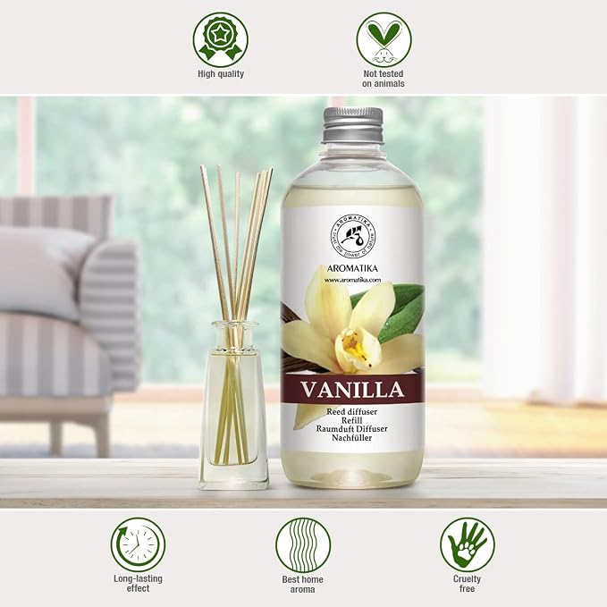 Vanilla Diffuser Refill w/Natural Essential Vanilla Oil 17 Fl Oz - Image 4